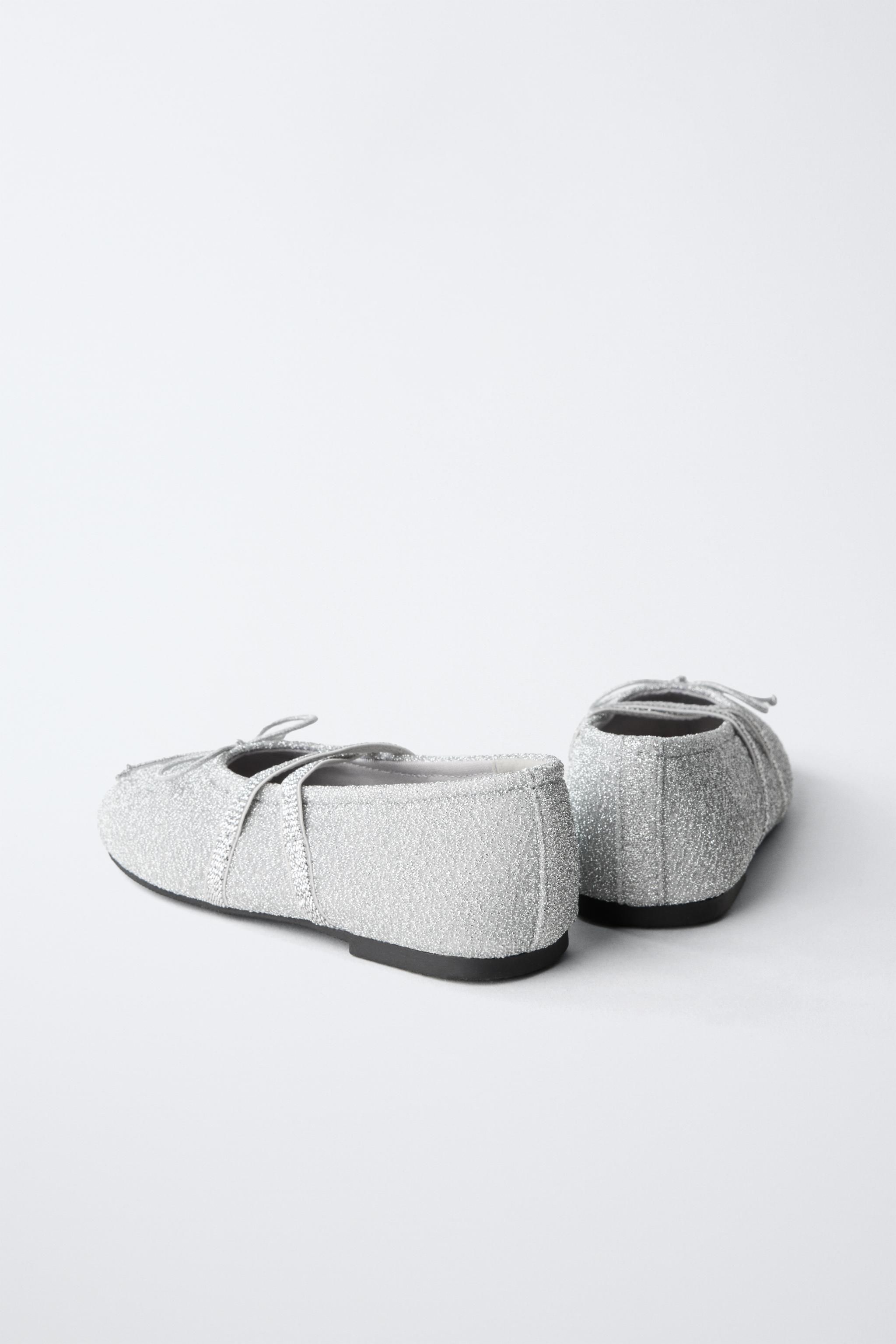 SILVER PARTY BALLET FLATS